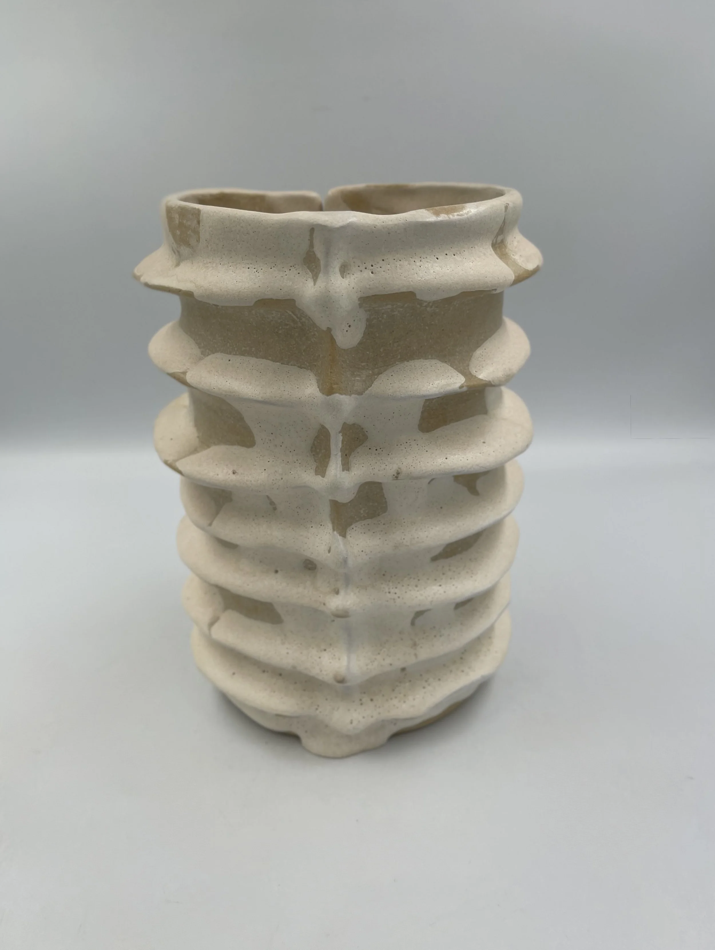 Tectonic Spine, 2025, stoneware, by Ayse Akdemir
